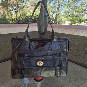 Fossil VTG."Stanton" Black Leather Satchel/Shoulder Bag🖤